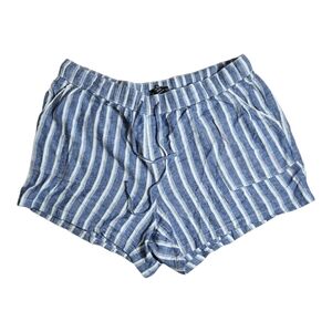 Sound/Style Blue and White High Waist Striped Shorts